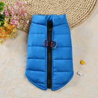 HKM-9588925 Warm Zipper Vest for Pets in Black, Red, Rose, and Blue - Casual Polyester Clothing, Available in Sizes 10/S to 18/XXL