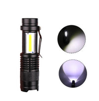 HKM-958995 Compact SK68-COB LED Mini Flashlight with Zoom for Outdoor Activities