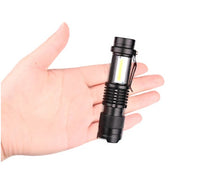 HKM-958995 Compact SK68-COB LED Mini Flashlight with Zoom for Outdoor Activities