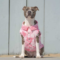 HKM-9590205 Stylish Washed Denim Jacket for Pets in Denim Blue and Cowboy Pink - Multiple Sizes Available