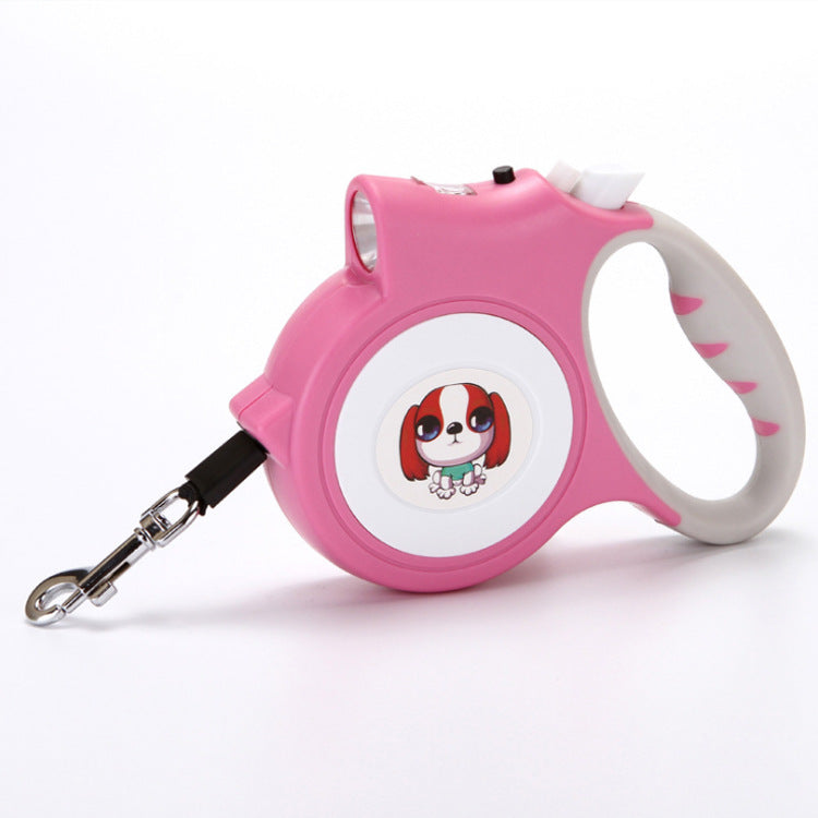HKM-9590333 5M Automatic Traction Pet Dog Rope Leash with Light - Multiple Colors Available