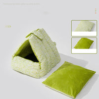 HKM-9590589 Cozy Double-Sided Rabbit Triangle Nest for Cats and Dogs, All-Season Thickened Bed