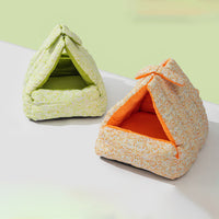 HKM-9590589 Cozy Double-Sided Rabbit Triangle Nest for Cats and Dogs, All-Season Thickened Bed