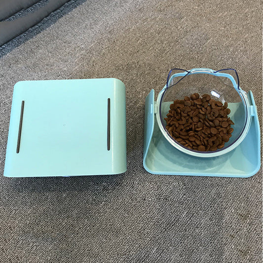 HKM-9590717 Adjustable 15-Degree Pet Cat Bowl for Comfortable Eating and Drinking