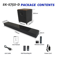 HKM-959123 2.1Ch 120W Mini Wooden Sound Bar Speaker with Compact Design