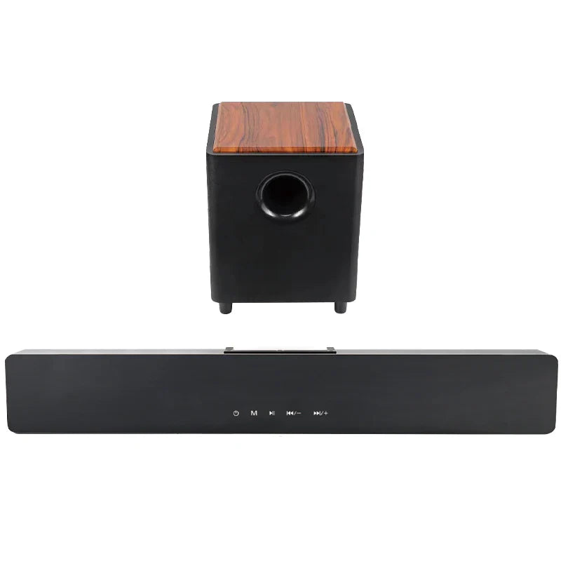 HKM-959123 2.1Ch 120W Mini Wooden Sound Bar Speaker with Compact Design