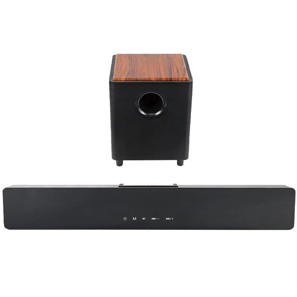 HKM-959123 2.1Ch 120W Mini Wooden Sound Bar Speaker with Compact Design