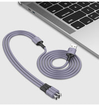 HKM-959187 3-in-1 Charging Cable - Liquid Silica Gel, 1.2m Length, Compatible with Android, Type-C, and Apple Devices