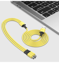 HKM-959187 3-in-1 Charging Cable - Liquid Silica Gel, 1.2m Length, Compatible with Android, Type-C, and Apple Devices
