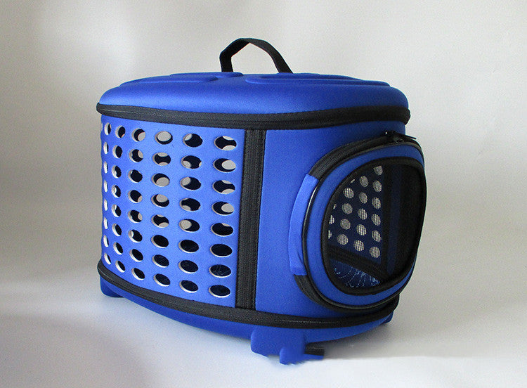 HKM-9592765 EVA Breathable Pet Carrying Bag for Small and Large Pets with Lychee Pattern PU Leather