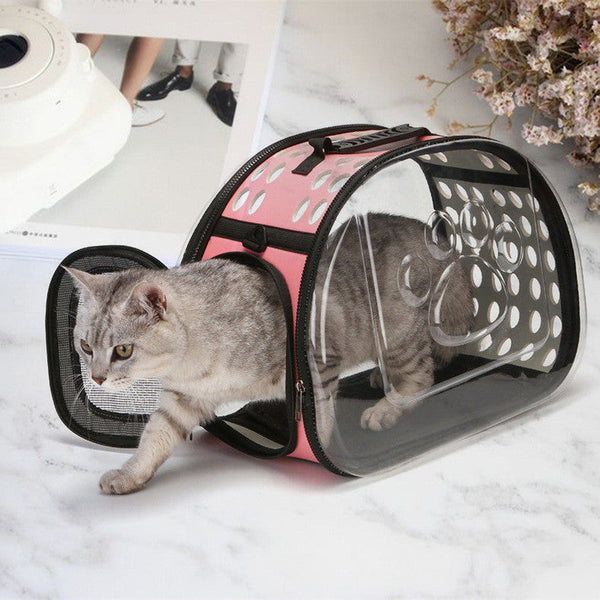 HKM-9592765 EVA Breathable Pet Carrying Bag for Small and Large Pets with Lychee Pattern PU Leather