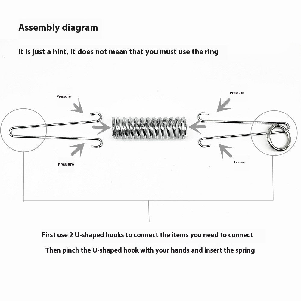 HKM-9593149 Stainless Steel Dog Chain with Compression Spring for Secure Leash Control