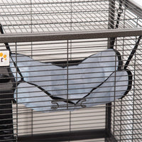 HKM-9594173 Multi-Level Small Pet Habitat with Wheels, Ramp, Hammock, Easy Clean Tray and Steel Construction