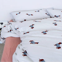 HKM-959443 Soft Cotton Knitted 4-Piece Baby Bedding Set with Cartoon Design in HOT Dog Theme