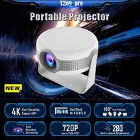 HKM-959635 Portable Mini Projector with Android 12.0, 4K Support and Auto Correction for Home Theatre