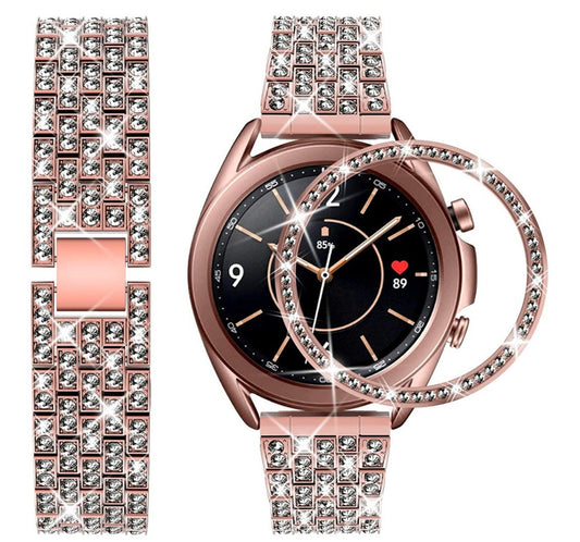 HKM-959635 Samsung Watch Diamond Metal Strap - 190mm Alloy Band for Adults, Fits 155-210mm Wrist Sizes