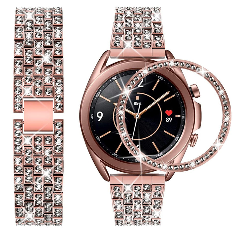 HKM-959635 Samsung Watch Diamond Metal Strap - 190mm Alloy Band for Adults, Fits 155-210mm Wrist Sizes