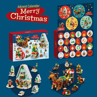 HKM-959699 Christmas Countdown Advent Calendar Building Block Set - Educational DIY Puzzle Toy for Ages 5 and Up