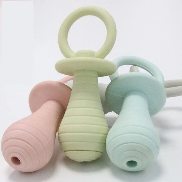 HKM-9597757 Pet-Friendly Pacifier Chew Toys for Puppies and Kittens - Soft Rubber Squeaker in Multiple Colors