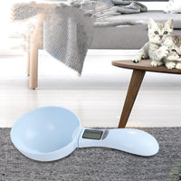 HKM-9600061 Multifunctional Pet Weighing Spoon for Dog and Cat Food, 0-300g Capacity, Blue/Gray, 10x23x50cm