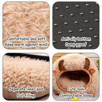 HKM-9600317 Cozy Yak-Shaped Cat Cave Bed for Indoor and Outdoor Use, Semi-Enclosed Warm Pet Nest