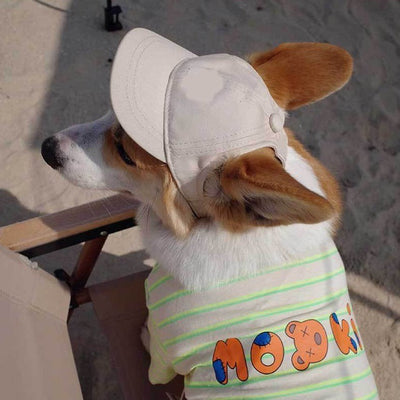 HKM-9601085 Adjustable Sun-Proof Pet Baseball Cap for Exposed Ears - Apricot, Blue, Milk Blue, Purple, Black