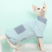 HKM-9601853 High Elastic Cotton Cat Pajamas in Pink Bow & Blue - XS to XXL