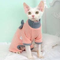 HKM-9601853 High Elastic Cotton Cat Pajamas in Pink Bow & Blue - XS to XXL