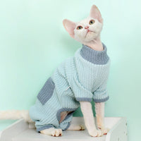 HKM-9601853 High Elastic Cotton Cat Pajamas in Pink Bow & Blue - XS to XXL