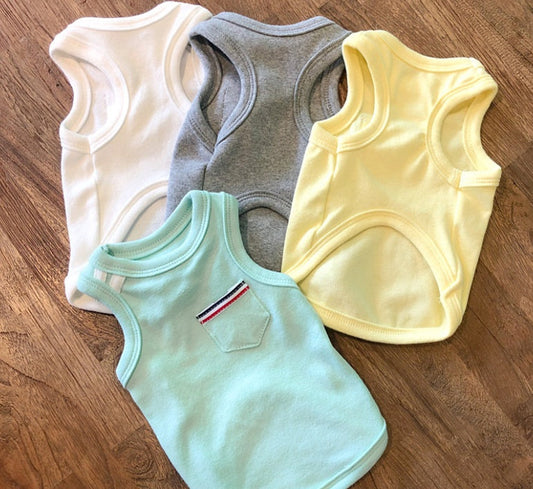 HKM-9602621 Breathable Thin Pet Vest for Small Dogs - Available in Yellow, Gray, Green, and White