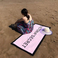 HKM-960275 Microfiber Bath Towel with Letter Print for Beach and Bath Use
