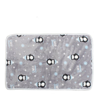 HKM-9602877 Cozy Coral Fleece Pet Blankets in Blue Bear, Yellow Ya, Gray Penguin, and White Bear - Multiple Sizes Available