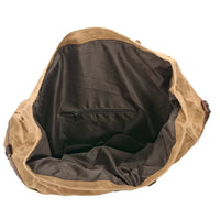 HKM-960339 Large Capacity Waterproof Travel Bag with Oil Wax Canvas and Crazy Horse Cowhide Accents