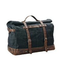 HKM-960339 Large Capacity Waterproof Travel Bag with Oil Wax Canvas and Crazy Horse Cowhide Accents