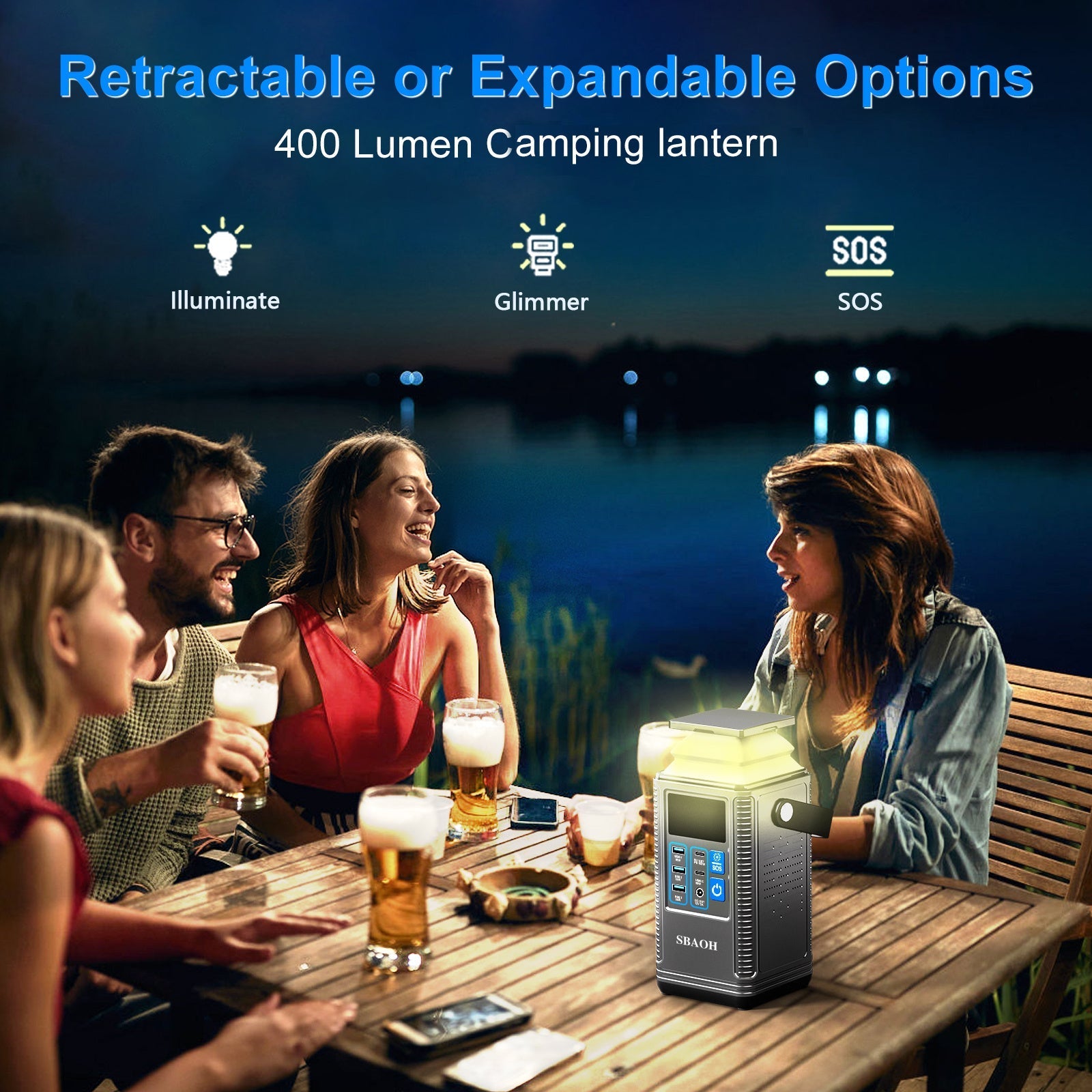 HKM-960339 Portable 296Wh Power Bank with Solar Charging and USB Output for Outdoor Use