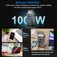 HKM-960339 Portable 296Wh Power Bank with Solar Charging and USB Output for Outdoor Use