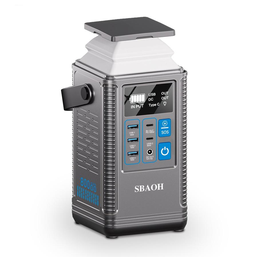 HKM-960339 Portable 296Wh Power Bank with Solar Charging and USB Output for Outdoor Use