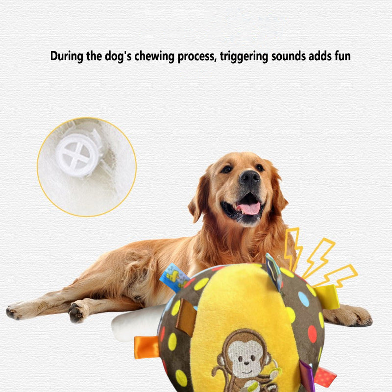 HKM-9603645 Interactive Plush Dog Chewing Toy with Squeaker for Small to Medium Breeds