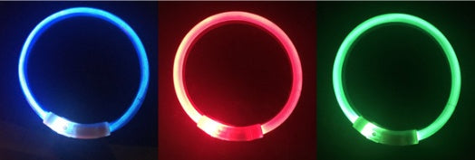 HKM-9604029 USB Charging LED Dog Collar with Colorful Gradients - Adjustable Length for Night Safety