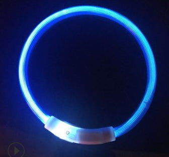 HKM-9604029 USB Charging LED Dog Collar with Colorful Gradients - Adjustable Length for Night Safety