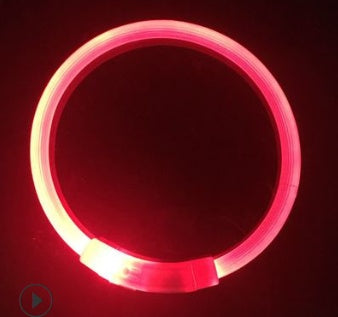 HKM-9604029 USB Charging LED Dog Collar with Colorful Gradients - Adjustable Length for Night Safety