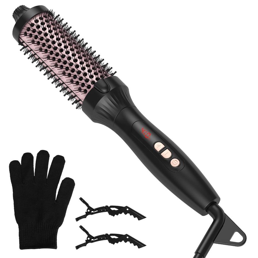 HKM-960403 3-in-1 Thermal Brush for Hair Styling, Straightening, and Curling with 10 Heating Levels and Fast 30S Heating