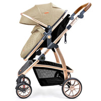 HKM-960467 3 in 1 Foldable Aluminium Alloy Stroller with Car Seat - Lightweight Travel Pram for Newborns
