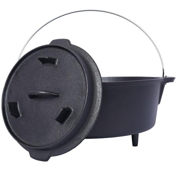 HKM-960467 Portable Deep Cooking Pot with Legs for Campfire and Grill Cooking