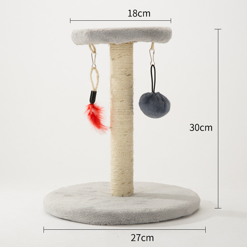 HKM-9605309 Detachable Plush Cat Toy with Natural Sisal for Scratching and Climbing