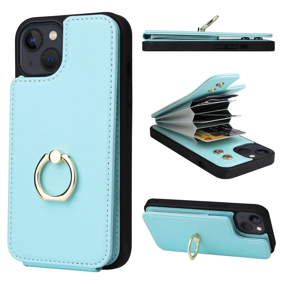 HKM-960531 Anti-Magnetic All-Inclusive PU Mobile Phone Case - Available in Multiple Colors for Various iPhone Models