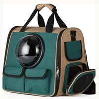 HKM-9605693 Portable Cat and Dog Outdoor Backpack - Medium Hard Alloy, 15 kg Capacity for Cats, 10 kg Capacity for Dogs, Dark Green