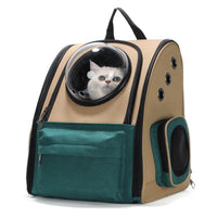 HKM-9605693 Portable Cat and Dog Outdoor Backpack - Medium Hard Alloy, 15 kg Capacity for Cats, 10 kg Capacity for Dogs, Dark Green