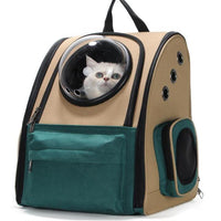 HKM-9605693 Portable Cat and Dog Outdoor Backpack - Medium Hard Alloy, 15 kg Capacity for Cats, 10 kg Capacity for Dogs, Dark Green