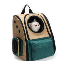HKM-9605693 Portable Cat and Dog Outdoor Backpack - Medium Hard Alloy, 15 kg Capacity for Cats, 10 kg Capacity for Dogs, Dark Green
